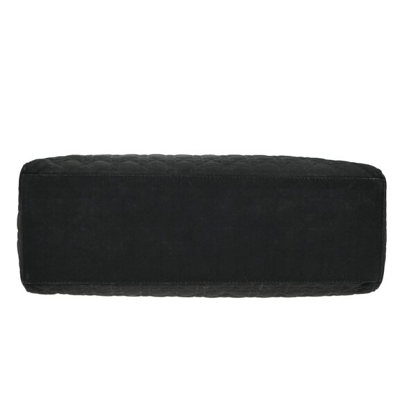 CHRISTIAN DIOR Lady Cannage Tote Hand Bag Nylon Leather Black GHW Italy 73FC009 - Picture 6 of 16